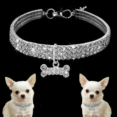 Gulere rafinate pentru câini de talie mică, nuntă, diamante, fete, gulere pentru câini, strass de cristal, colier pentru animale de companie, pentru câini Yorkshire Terrier 05E