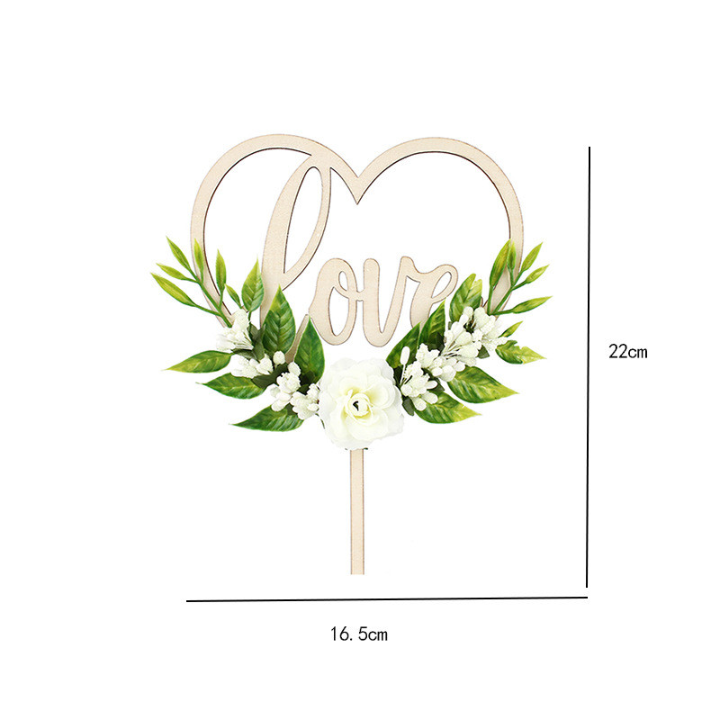 Valentīndienas radošie koka mīlestības ziedu kūku pildījumi Gardēnijas kāzu cepšanas kūku pildītāji Valentīna dienas kāzu kūkas dekori