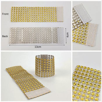 10 бр. Пластмасов държач за салфетки със страз златен сребърен пръстен за салфетки за сватба Baby Shower Коледно парти Декорация Консумативи