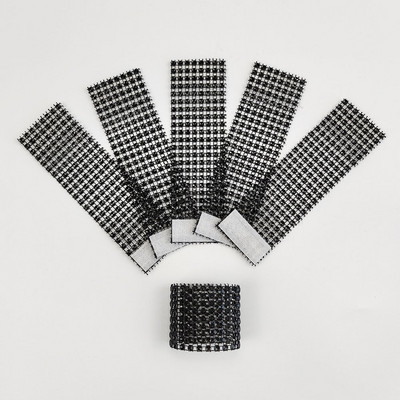 10Gb Plastmasas salvešu turētājs Rhinestone zelta sudraba krāsas salvešu gredzens kāzu bērnu dušai Ziemassvētku ballītes dekorēšanas piederumi