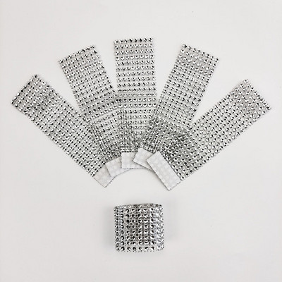 10Gb Plastmasas salvešu turētājs Rhinestone zelta sudraba krāsas salvešu gredzens kāzu bērnu dušai Ziemassvētku ballītes dekorēšanas piederumi