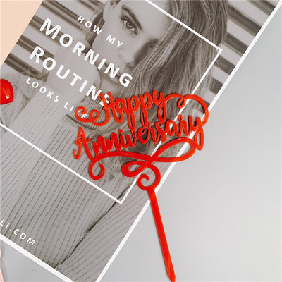 Jauns akrila daudz laimes dzimšanas dienas kūkas virsma Zelta Valentīndienas kāzu ballīšu kūciņu noformējumam kāzu dāvanu cepšanas piederumi