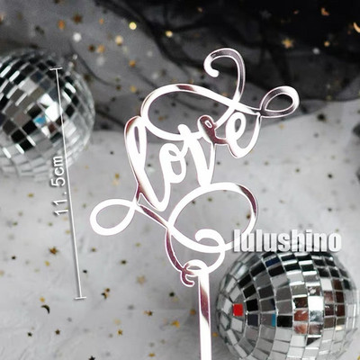 Jauns akrila daudz laimes dzimšanas dienas kūkas virsma Zelta Valentīndienas kāzu ballīšu kūciņu noformējumam kāzu dāvanu cepšanas piederumi