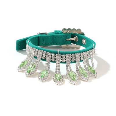 Modes mājdzīvnieku kaklasiksna Grezna dimanta kaklarota mājdzīvnieku aksesuāri maziem kucēniem, dārgakmeņiem izgatavotu mājdzīvnieku produktu piegādātājs