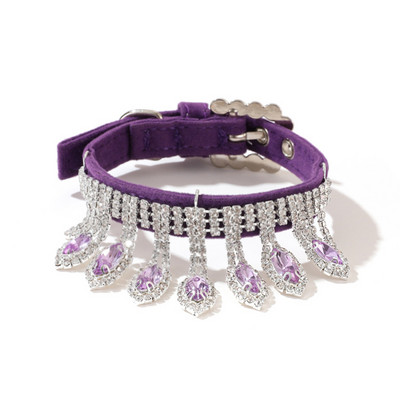 Modes mājdzīvnieku kaklasiksna Grezna dimanta kaklarota mājdzīvnieku aksesuāri maziem kucēniem, dārgakmeņiem izgatavotu mājdzīvnieku produktu piegādātājs