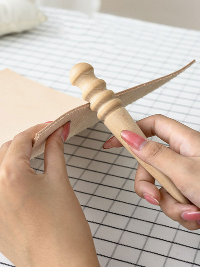 Δερμάτινο Craft Working Tool Craft KitWood Δέρμα μασίφ ξύλο στρογγυλή άκρη γυαλίσματος για εργαλεία χειροτεχνίας με στιλβωμένη άκρη
