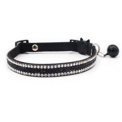 Bling Rhinestone kucēnu kaķu kaklasiksnas Regulējamas ādas jaukas kaķu kaķēnu kaklasiksnas maziem un vidējiem suņiem kaķiem Čivavas mopsis Jorkšīras