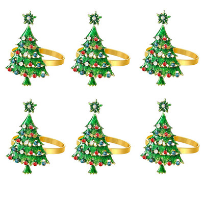 Jõulusalvrätisõrmuste komplekt 6-st salvrätirõngaste hoidikust jõuluõhtusöögiks Pulmadeks Jõulude tänupühadeks Kodu Köögilaud dets.