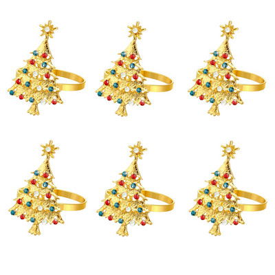 Jõulusalvrätisõrmuste komplekt 6-st salvrätirõngaste hoidikust jõuluõhtusöögiks Pulmadeks Jõulude tänupühadeks Kodu Köögilaud dets.