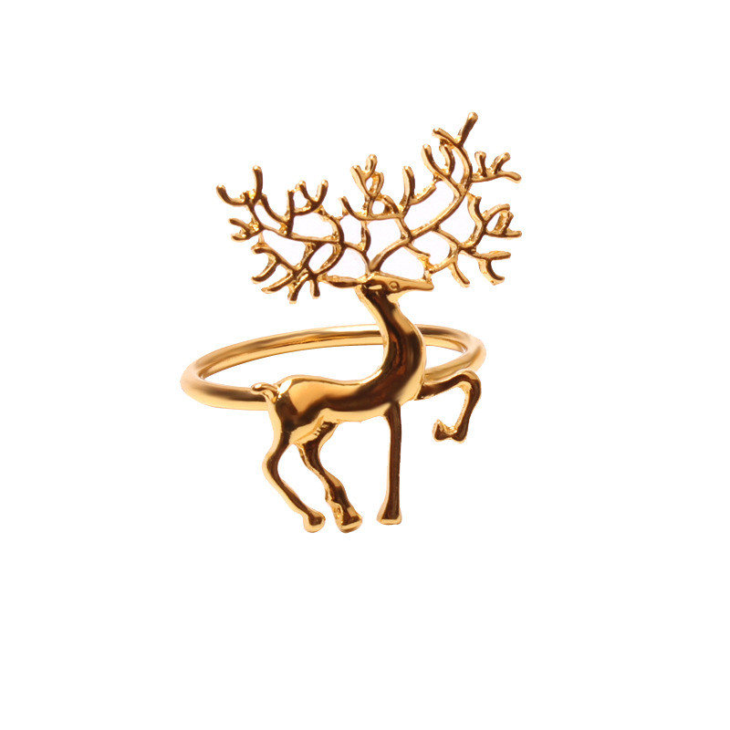 4/6/8/12gab Ziemassvētku salvešu turētāja sakausējums Augstas kvalitātes gudrs, smalks briežu salvešu gredzens bāra restorānam Ziemassvētku ballīšu vakariņas