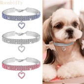 Kaķa suņu kaklasiksna Bling Rhinestone kucēnu kaklarota Mazie suņi Kaķu kaklasiksnas mājdzīvnieku aksesuāri ar ķepu kulonu kaķēnam čivava