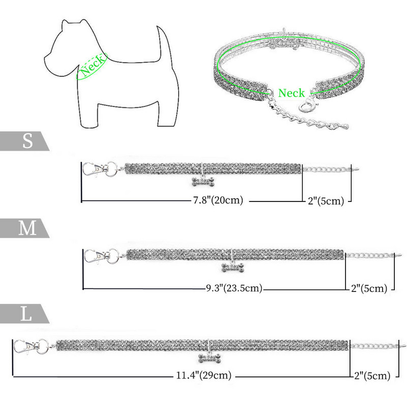 Kaķa suņu kaklasiksna Bling Rhinestone kucēnu kaklarota Mazie suņi Kaķu kaklasiksnas mājdzīvnieku aksesuāri ar ķepu kulonu kaķēnam čivava