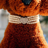 Jauna radoša suņu pērļu dekoru kaklarota kaklasiksna Modes bantīte kucēnu kaķu kaklasiksna ar spīdīgu kalnu kaķu rotaslietas mājdzīvnieku aksesuāri