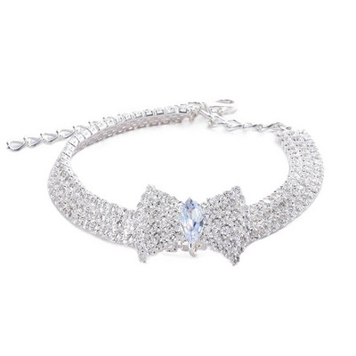 Jauna radoša suņu pērļu dekoru kaklarota kaklasiksna Modes bantīte kucēnu kaķu kaklasiksna ar spīdīgu kalnu kaķu rotaslietas mājdzīvnieku aksesuāri