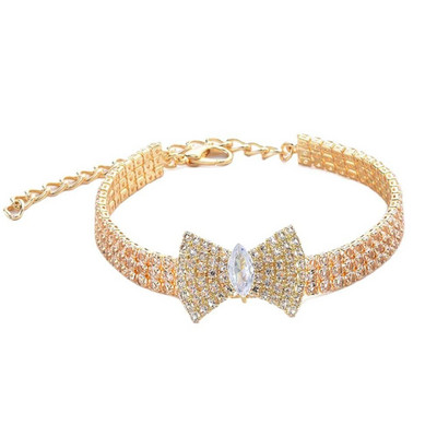 Jauna radoša suņu pērļu dekoru kaklarota kaklasiksna Modes bantīte kucēnu kaķu kaklasiksna ar spīdīgu kalnu kaķu rotaslietas mājdzīvnieku aksesuāri