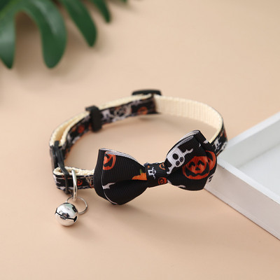 Helovīna suņu apkakles apdruka, ķirbju loks, regulējama kucēnu kaklarota ar zvaniņu mazo kaķēnu festivālam Cosplay jauki aksesuāri