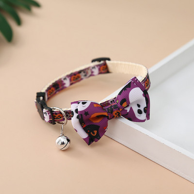 Helovīna suņu apkakles apdruka, ķirbju loks, regulējama kucēnu kaklarota ar zvaniņu mazo kaķēnu festivālam Cosplay jauki aksesuāri
