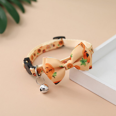 Helovīna suņu apkakles apdruka, ķirbju loks, regulējama kucēnu kaklarota ar zvaniņu mazo kaķēnu festivālam Cosplay jauki aksesuāri