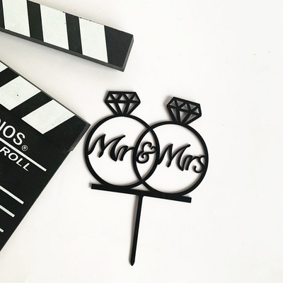 Topper acrilic pentru tort de nuntă, aur roz „Mr&Mrs” Topper pentru tort pentru ziua Îndrăgostiților, mărturisire, accesorii pentru decorarea tortului