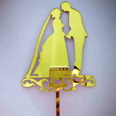 Topper acrilic pentru tort de nuntă, aur roz „Mr&Mrs” Topper pentru tort pentru ziua Îndrăgostiților, mărturisire, accesorii pentru decorarea tortului