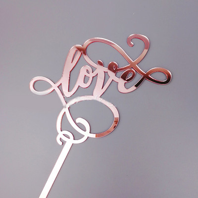 Topper acrilic pentru tort de nuntă, aur roz „Mr&Mrs” Topper pentru tort pentru ziua Îndrăgostiților, mărturisire, accesorii pentru decorarea tortului