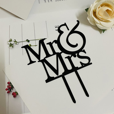 Topper acrilic pentru tort de nuntă, aur roz „Mr&Mrs” Topper pentru tort pentru ziua Îndrăgostiților, mărturisire, accesorii pentru decorarea tortului