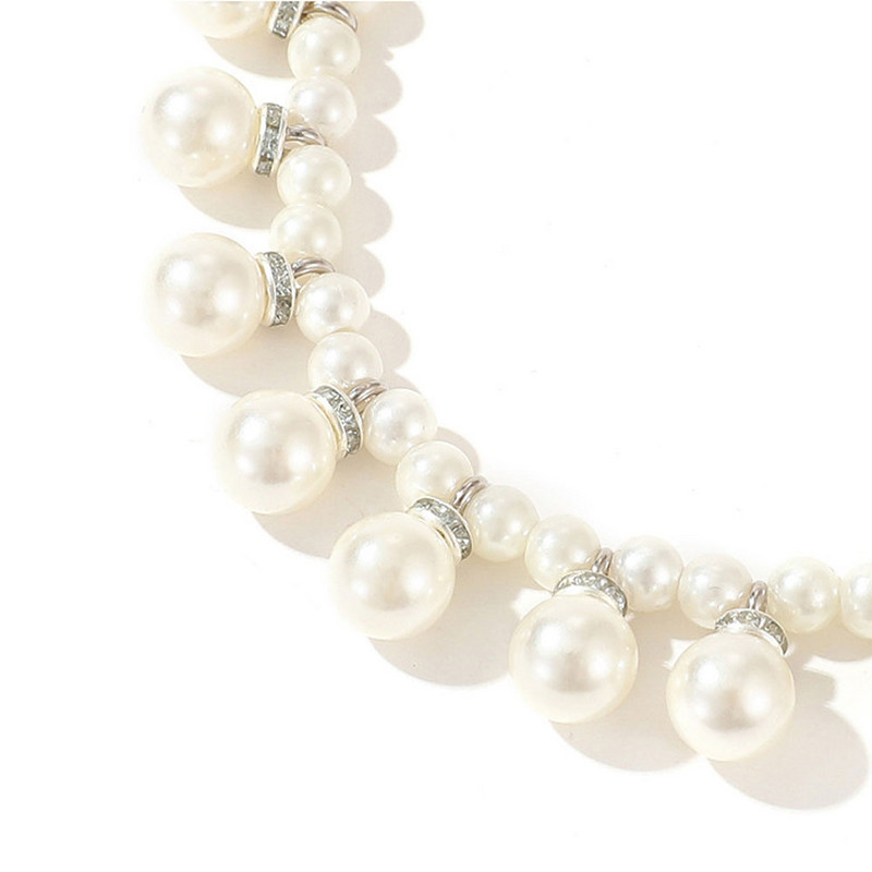 Mākslīgā pērļu suņu kakla siksna ar kaulu simulācijas kalnu kalnu kucēnu kaķu suņu ķēdes kaklarotu mājdzīvnieku kaklasiksnu