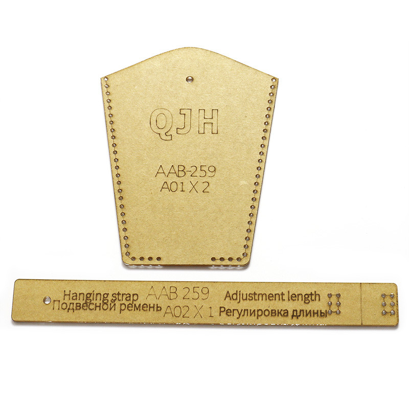 Bőr kulcstartó akril sablon minta lyukakkal Kézzel készített táska nátronpapír forma DIY kézműves tervező stencil