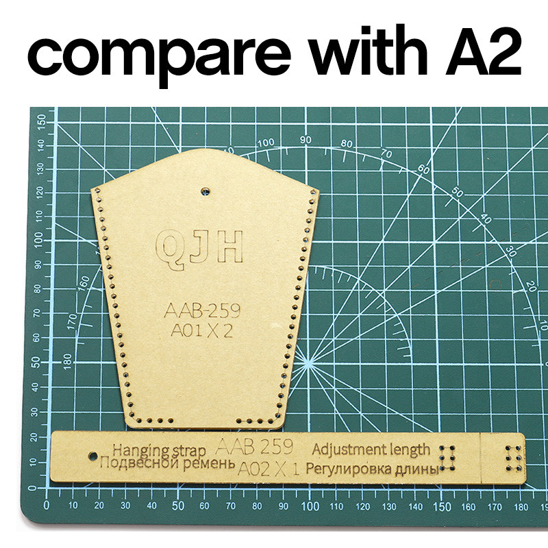 Bőr kulcstartó akril sablon minta lyukakkal Kézzel készített táska nátronpapír forma DIY kézműves tervező stencil