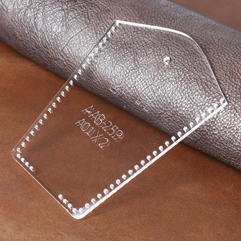 Bőr kulcstartó akril sablon minta lyukakkal Kézzel készített táska nátronpapír forma DIY kézműves tervező stencil