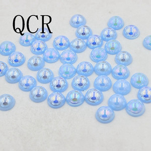 Ασημί γκρι Χρώμα Μέγεθος 8mm 100 τμχ/παρτίδα Craft ABS Flatback Μισόστρογγυλες Πέρλες Λεύκωμα Λεύκωμα Χάντρες για DIY αξεσουάρ κοσμημάτων