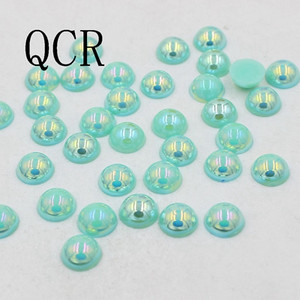 Ασημί γκρι Χρώμα Μέγεθος 8mm 100 τμχ/παρτίδα Craft ABS Flatback Μισόστρογγυλες Πέρλες Λεύκωμα Λεύκωμα Χάντρες για DIY αξεσουάρ κοσμημάτων