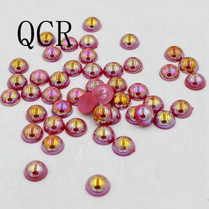 Ασημί γκρι Χρώμα Μέγεθος 8mm 100 τμχ/παρτίδα Craft ABS Flatback Μισόστρογγυλες Πέρλες Λεύκωμα Λεύκωμα Χάντρες για DIY αξεσουάρ κοσμημάτων