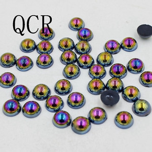 Ασημί γκρι Χρώμα Μέγεθος 8mm 100 τμχ/παρτίδα Craft ABS Flatback Μισόστρογγυλες Πέρλες Λεύκωμα Λεύκωμα Χάντρες για DIY αξεσουάρ κοσμημάτων