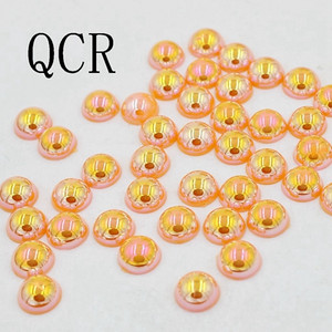 Ασημί γκρι Χρώμα Μέγεθος 8mm 100 τμχ/παρτίδα Craft ABS Flatback Μισόστρογγυλες Πέρλες Λεύκωμα Λεύκωμα Χάντρες για DIY αξεσουάρ κοσμημάτων