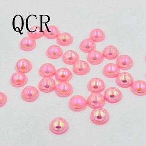 Ασημί γκρι Χρώμα Μέγεθος 8mm 100 τμχ/παρτίδα Craft ABS Flatback Μισόστρογγυλες Πέρλες Λεύκωμα Λεύκωμα Χάντρες για DIY αξεσουάρ κοσμημάτων