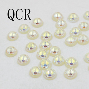 Ασημί γκρι Χρώμα Μέγεθος 8mm 100 τμχ/παρτίδα Craft ABS Flatback Μισόστρογγυλες Πέρλες Λεύκωμα Λεύκωμα Χάντρες για DIY αξεσουάρ κοσμημάτων
