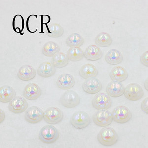 Ασημί γκρι Χρώμα Μέγεθος 8mm 100 τμχ/παρτίδα Craft ABS Flatback Μισόστρογγυλες Πέρλες Λεύκωμα Λεύκωμα Χάντρες για DIY αξεσουάρ κοσμημάτων