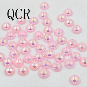 Ασημί γκρι Χρώμα Μέγεθος 8mm 100 τμχ/παρτίδα Craft ABS Flatback Μισόστρογγυλες Πέρλες Λεύκωμα Λεύκωμα Χάντρες για DIY αξεσουάρ κοσμημάτων