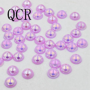 Ασημί γκρι Χρώμα Μέγεθος 8mm 100 τμχ/παρτίδα Craft ABS Flatback Μισόστρογγυλες Πέρλες Λεύκωμα Λεύκωμα Χάντρες για DIY αξεσουάρ κοσμημάτων