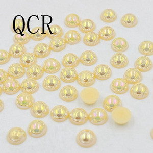 Ασημί γκρι Χρώμα Μέγεθος 8mm 100 τμχ/παρτίδα Craft ABS Flatback Μισόστρογγυλες Πέρλες Λεύκωμα Λεύκωμα Χάντρες για DIY αξεσουάρ κοσμημάτων