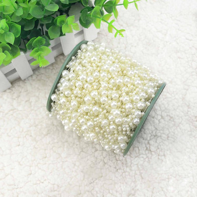 5M/lot zlatno/bijelo/srebrno uže za pecanje Umjetni biseri Perle Lanac Girlanda Cvijeće za vjenčanje Svadbeni buket Cvjetni ukras