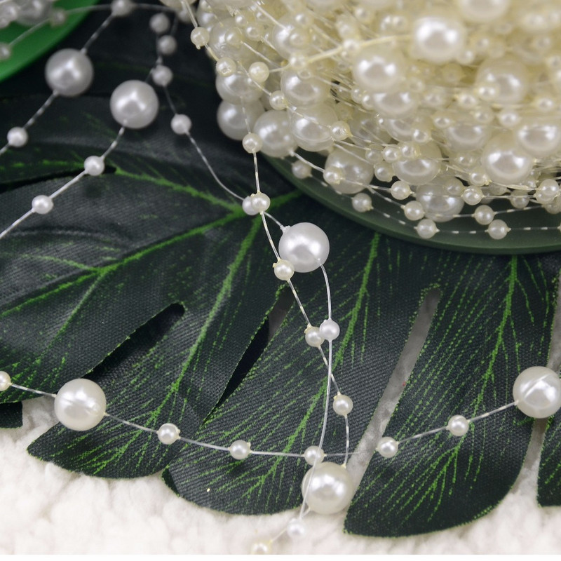 5M/partii kuld/valge/hõbedane õngenöör Kunstpärlid helmed kett Garland Lilled pulmadeks pruudikimbu lillekaunistus