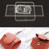 Monētu soma caurspīdīga veidne Jauka maka šūšanas raksts Ādas amatniecība akrila trafaretu veidņu rīks Ādas apstrādes rīki