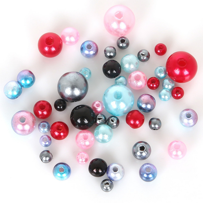 350gab 4mm-10mm jauktas krāsas ABS imitācijas apģērba krelles pērļu ABS brīvas apaļas krelles amatniecība modes rotaslietu izgatavošanai