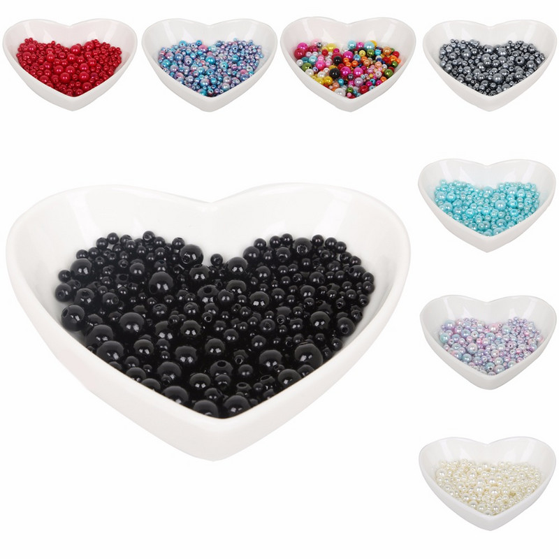 Jaunums 4/6/8/10 mm nejaušs MIX izmērs gludas apaļas krelles šūšana apģērbu aksesuāri izrotājumi deju kleita dekorēšana