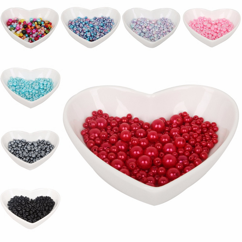 Jaunums 4/6/8/10 mm nejaušs MIX izmērs gludas apaļas krelles šūšana apģērbu aksesuāri izrotājumi deju kleita dekorēšana