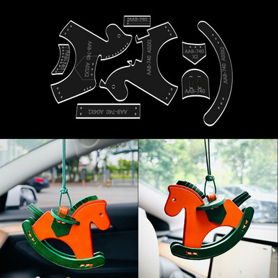 1 rinkinys mažas arklio pakabukas, odinis amatų akrilo rašto trafareto šablono įrankių rinkinys „pasidaryk pats“