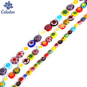 Karstā izpārdošana Celadon Millefiori lampas stikla pērlītes Diametrs 6MM 8MM 10MM Apertūra 1MM Kaklarotas Rokassprādzes Izgatavojiet rotaslietas