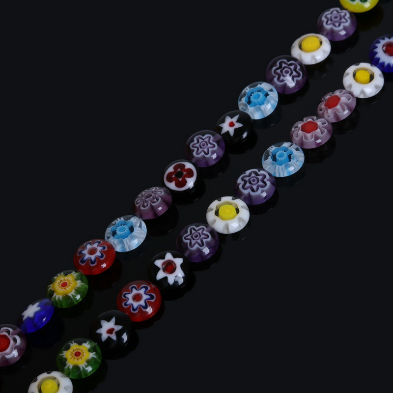 Karstā izpārdošana Celadon Millefiori lampas stikla pērlītes Diametrs 6MM 8MM 10MM Apertūra 1MM Kaklarotas Rokassprādzes Izgatavojiet rotaslietas